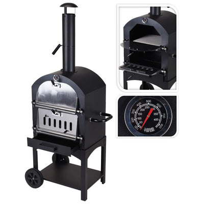 ProGarden BBQ Pizzaofen Schwarz