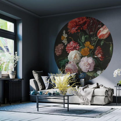 WallArt Fototapete Golden Age Flowers Rund 190 cm