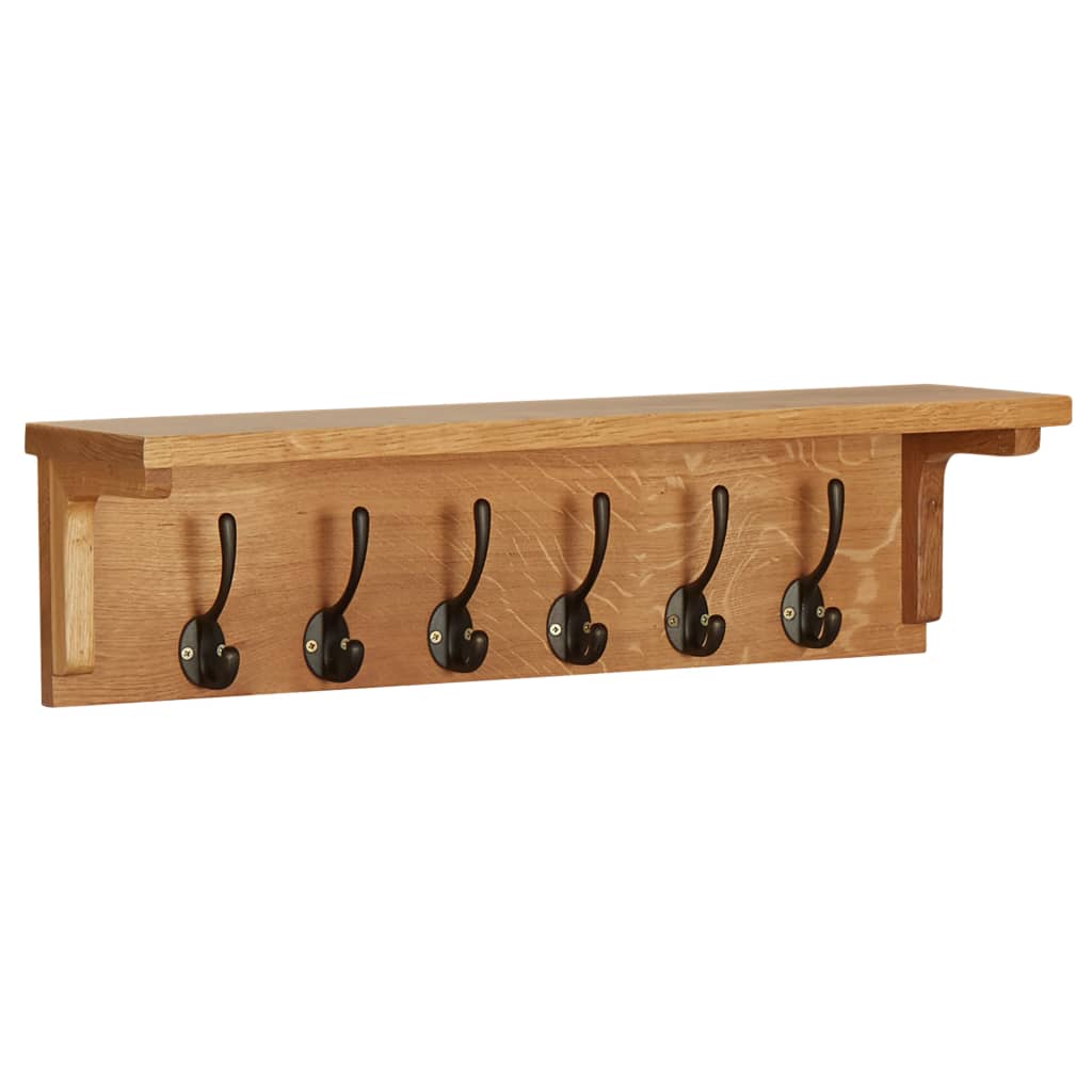 Wandgarderobe 60x16x16 cm Massivholz Eiche