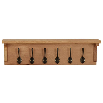 Wandgarderobe 60x16x16 cm Massivholz Eiche