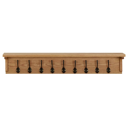 Wandgarderobe 90x16x16 cm Massivholz Eiche