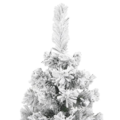 Künstlicher Weihnachtsbaum Schlank mit Schnee Grün 150 cm PVC