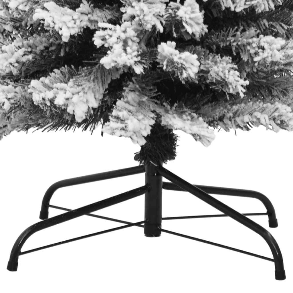 Künstlicher Weihnachtsbaum Schlank mit Schnee Grün 240 cm PVC