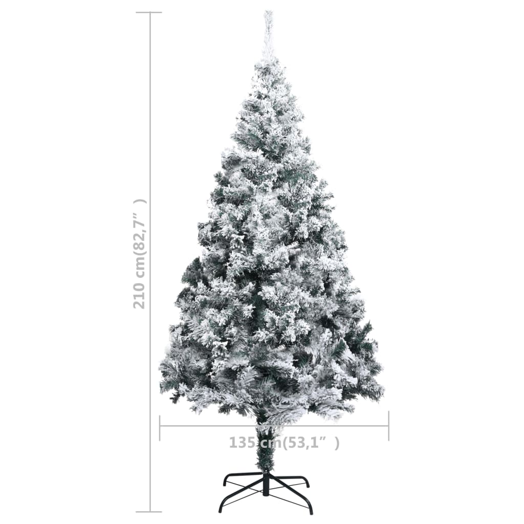 Künstlicher Weihnachtsbaum mit Schnee Grün 210 cm PVC