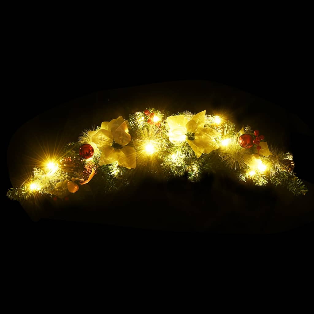 Weihnachts-Türbogen mit LED-Lichtern Grün 90 cm PVC