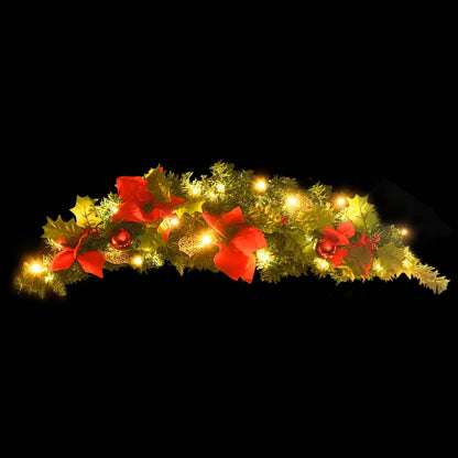 Weihnachts-Türbogen mit LED-Lichtern Grün 90 cm PVC