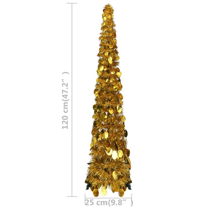 Künstlicher Pop-Up-Weihnachtsbaum Golden 120 cm PET