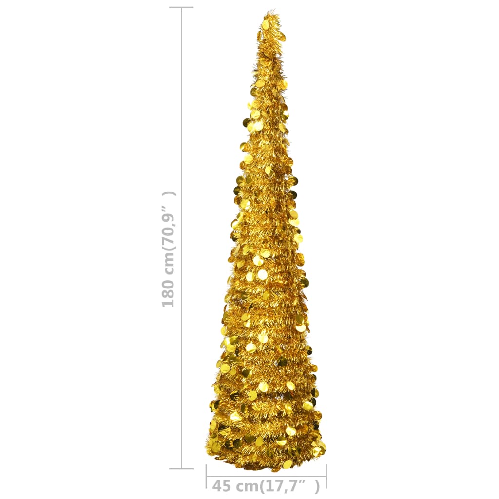 Künstlicher Pop-Up-Weihnachtsbaum Golden 180 cm PET