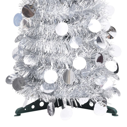 Künstlicher Pop-Up-Weihnachtsbaum Silber 120 cm PET