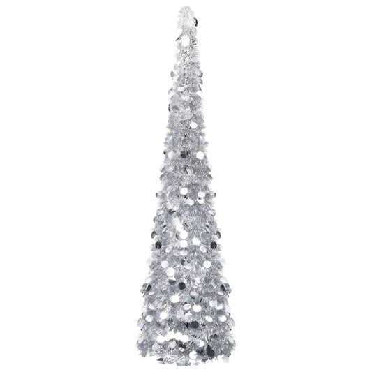 Künstlicher Pop-Up-Weihnachtsbaum Silber 180 cm PET