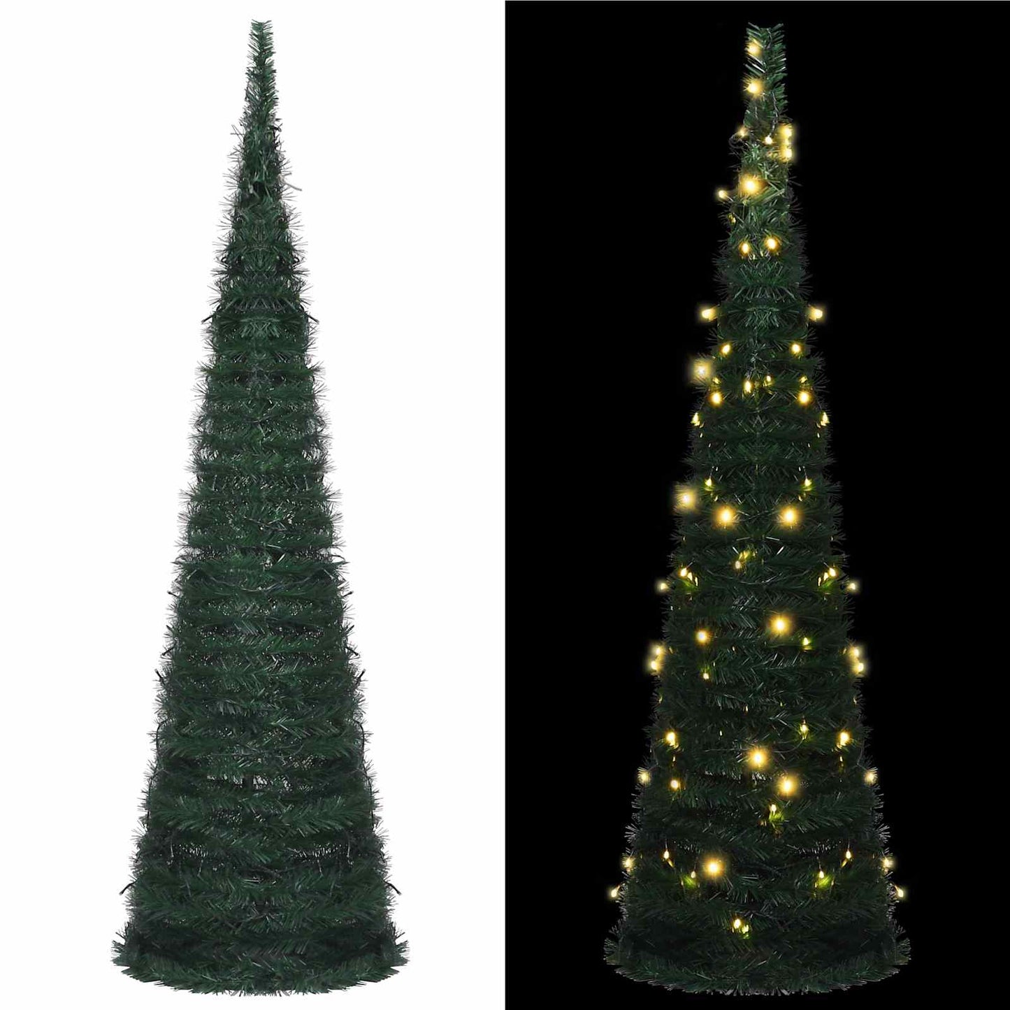 Weihnachtsbaum with LED String Lights Grün 150 x 150 cm PVC