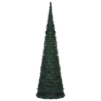 Weihnachtsbaum with LED String Lights Grün 150 x 150 cm PVC