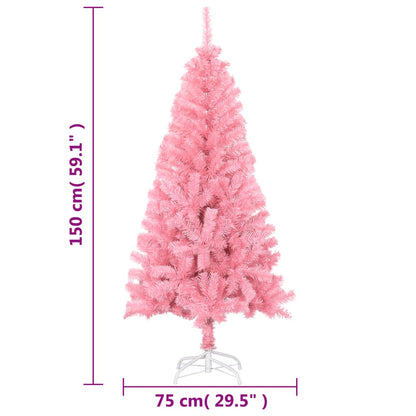 Künstlicher Weihnachtsbaum mit Ständer Rosa 150 cm PVC