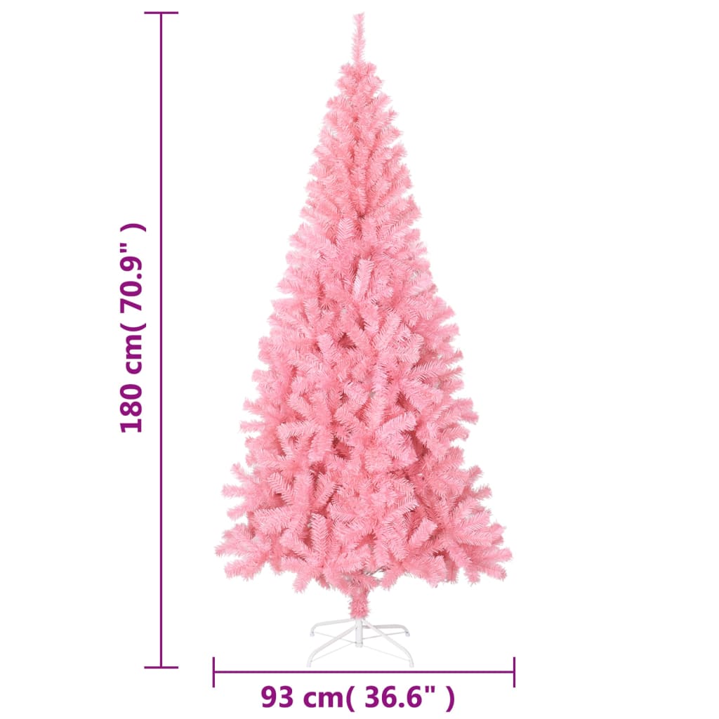 Künstlicher Weihnachtsbaum mit Ständer Rosa 180 cm PVC