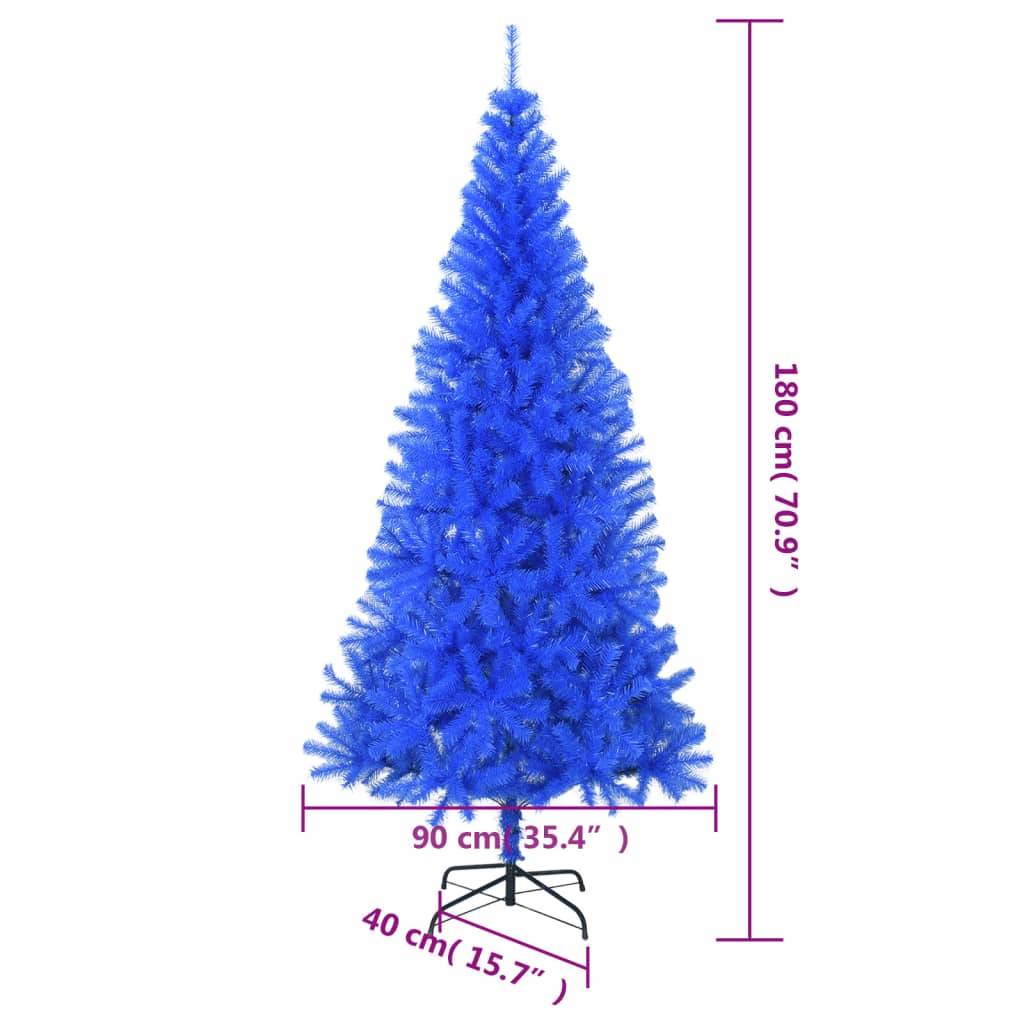 Künstlicher Weihnachtsbaum mit Ständer Blau 180 cm PVC