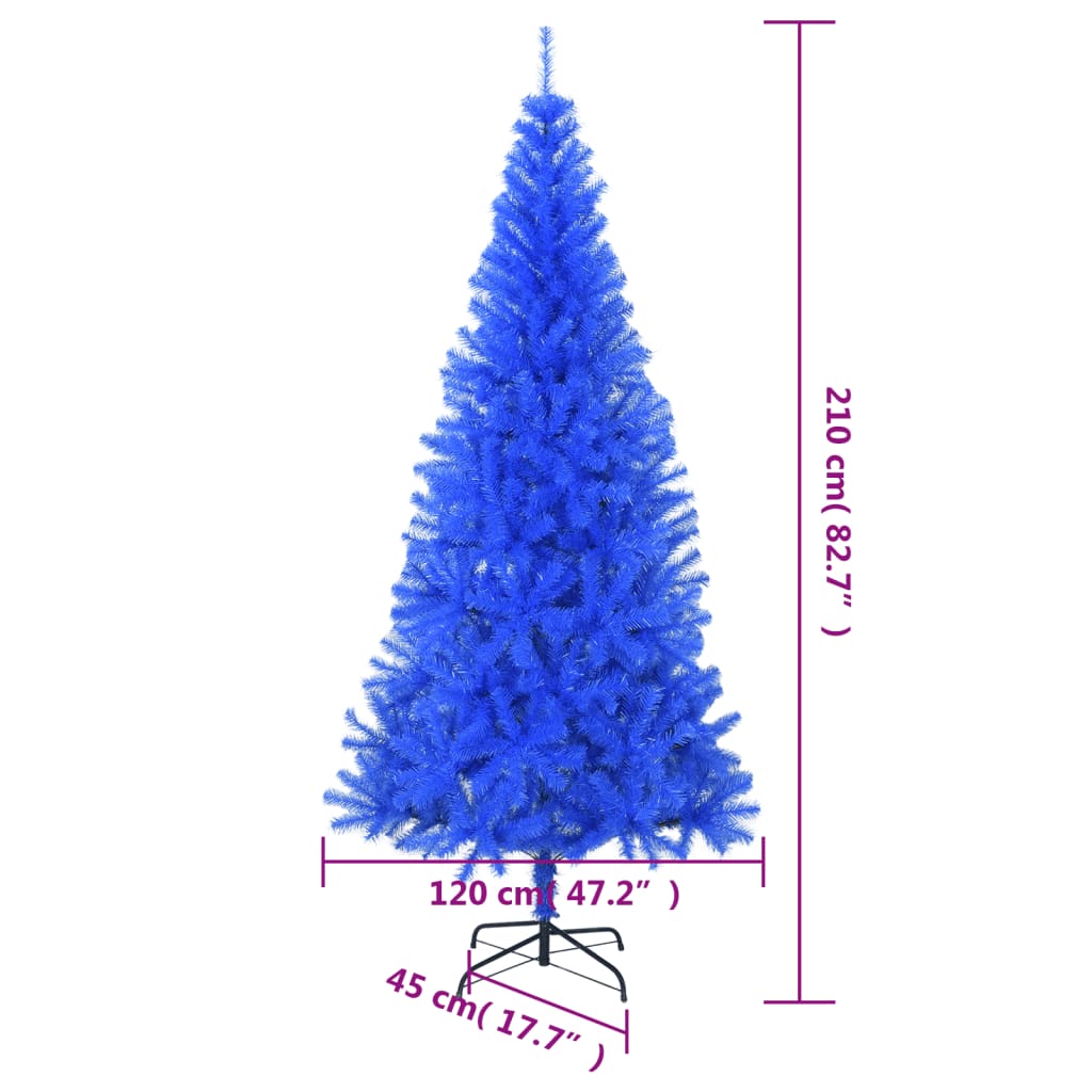 Künstlicher Weihnachtsbaum mit Ständer Blau 210 cm PVC