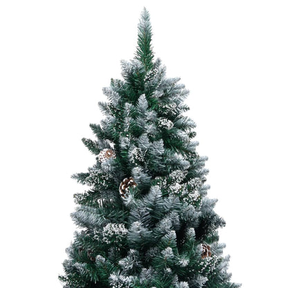 Künstlicher Weihnachtsbaum mit Zapfen und Schnee 150 cm