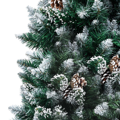 Künstlicher Weihnachtsbaum mit Zapfen und Schnee 150 cm