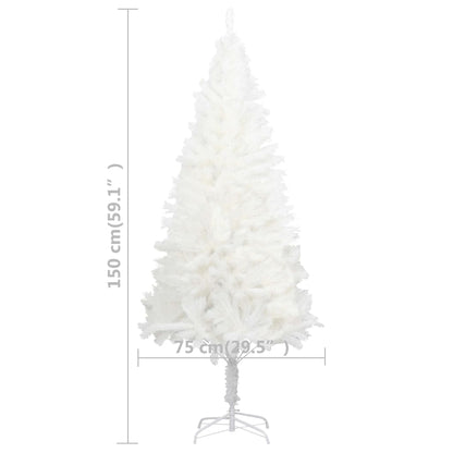 Künstlicher Weihnachtsbaum Naturgetreue Nadeln Weiß 150 cm