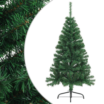 Künstlicher Halb-Weihnachtsbaum mit Ständer Grün 150 cm PVC