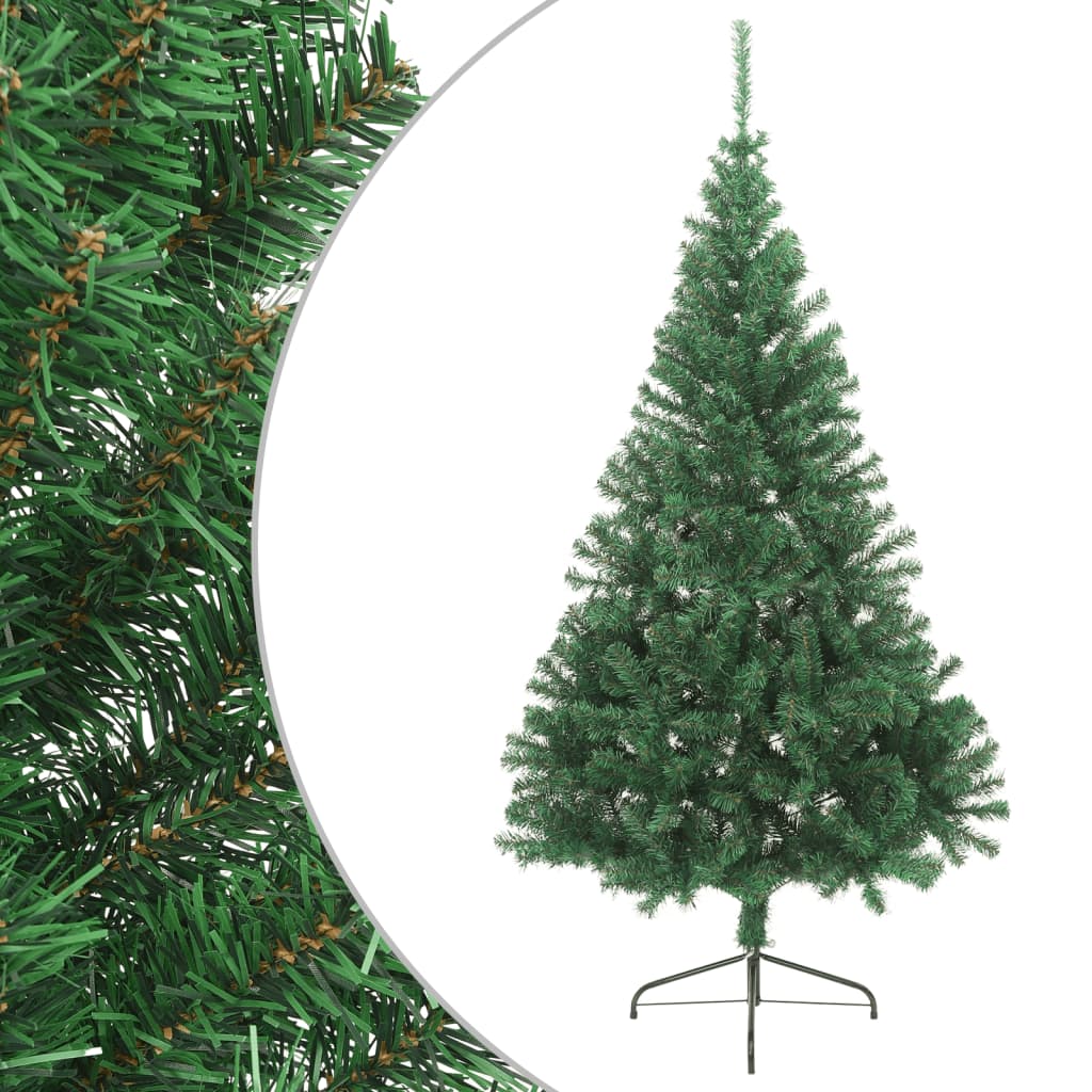 Künstlicher Halb-Weihnachtsbaum mit Ständer Grün 180 cm PVC