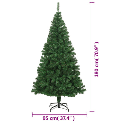 Künstlicher Weihnachtsbaum mit Dicken Zweigen Grün 180 cm PVC