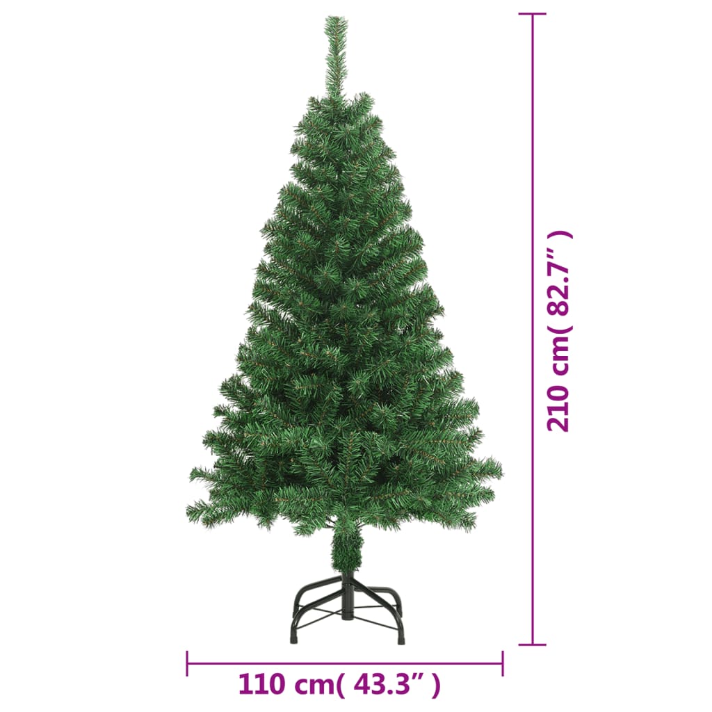 Künstlicher Weihnachtsbaum mit Dicken Zweigen Grün 210 cm PVC