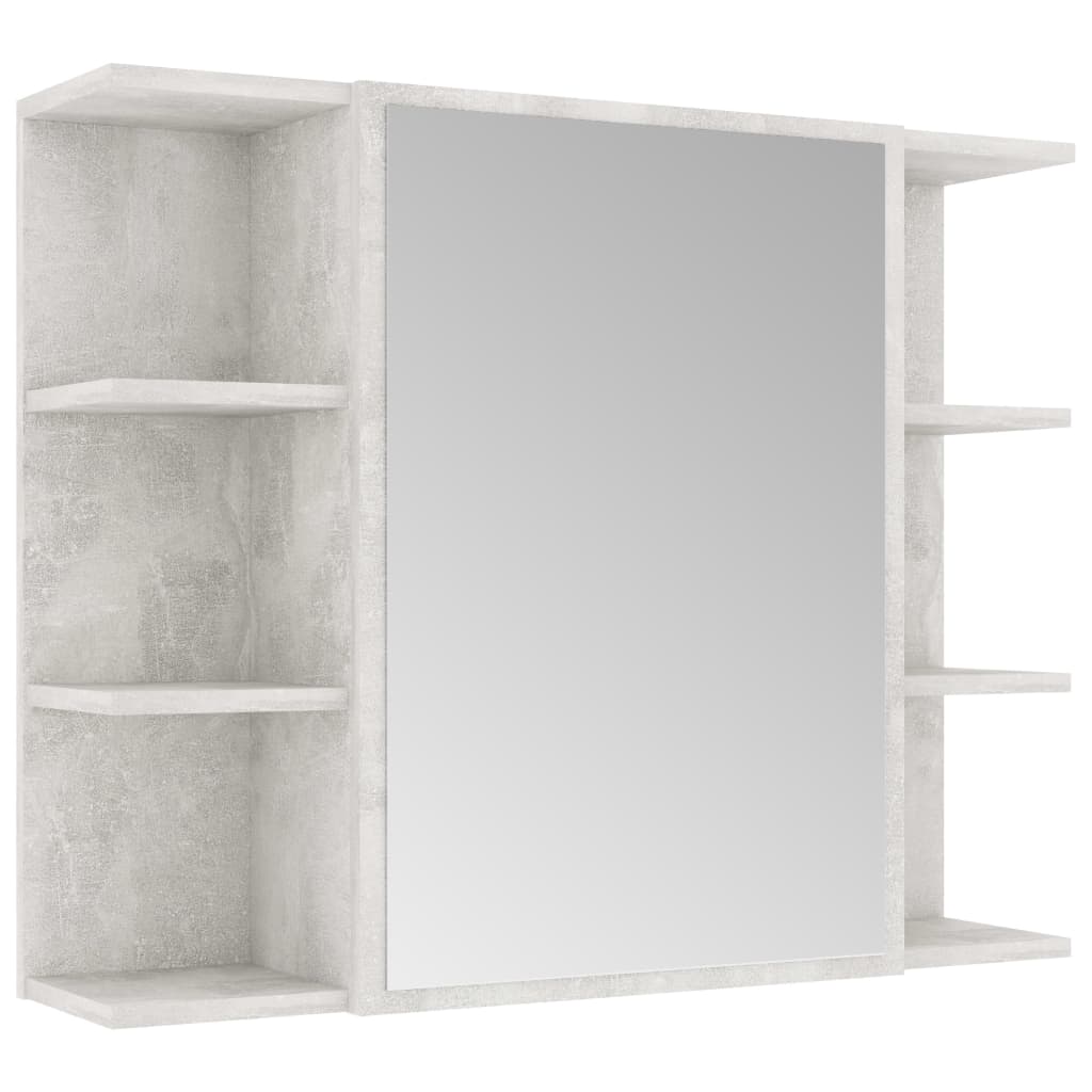 Bad-Spiegelschrank Betongrau 80x20,5x64 cm Holzwerkstoff