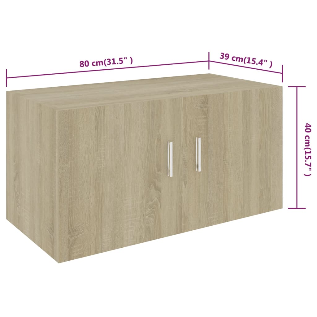 Wandschrank Sonoma-Eiche 80x39x40 cm Holzwerkstoff