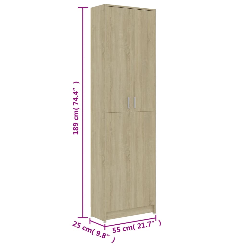 Garderobenschrank Sonoma-Eiche 55x25x189 cm Holzwerkstoff