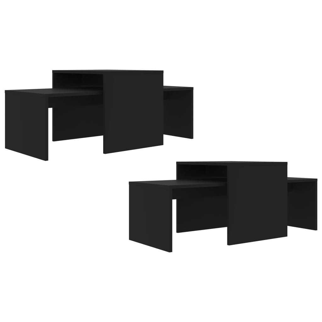 Couchtisch-Set Schwarz 100x48x40 cm Holzwerkstoff