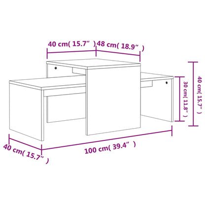 Couchtisch-Set Sonoma-Eiche 100x48x40 cm Holzwerkstoff