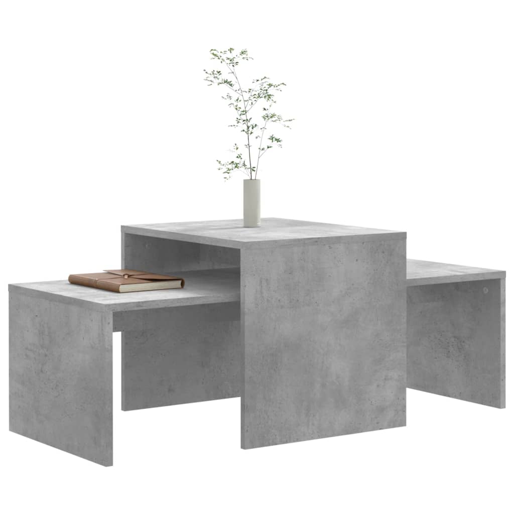 Couchtisch-Set Betongrau 100x48x40 cm Holzwerkstoff