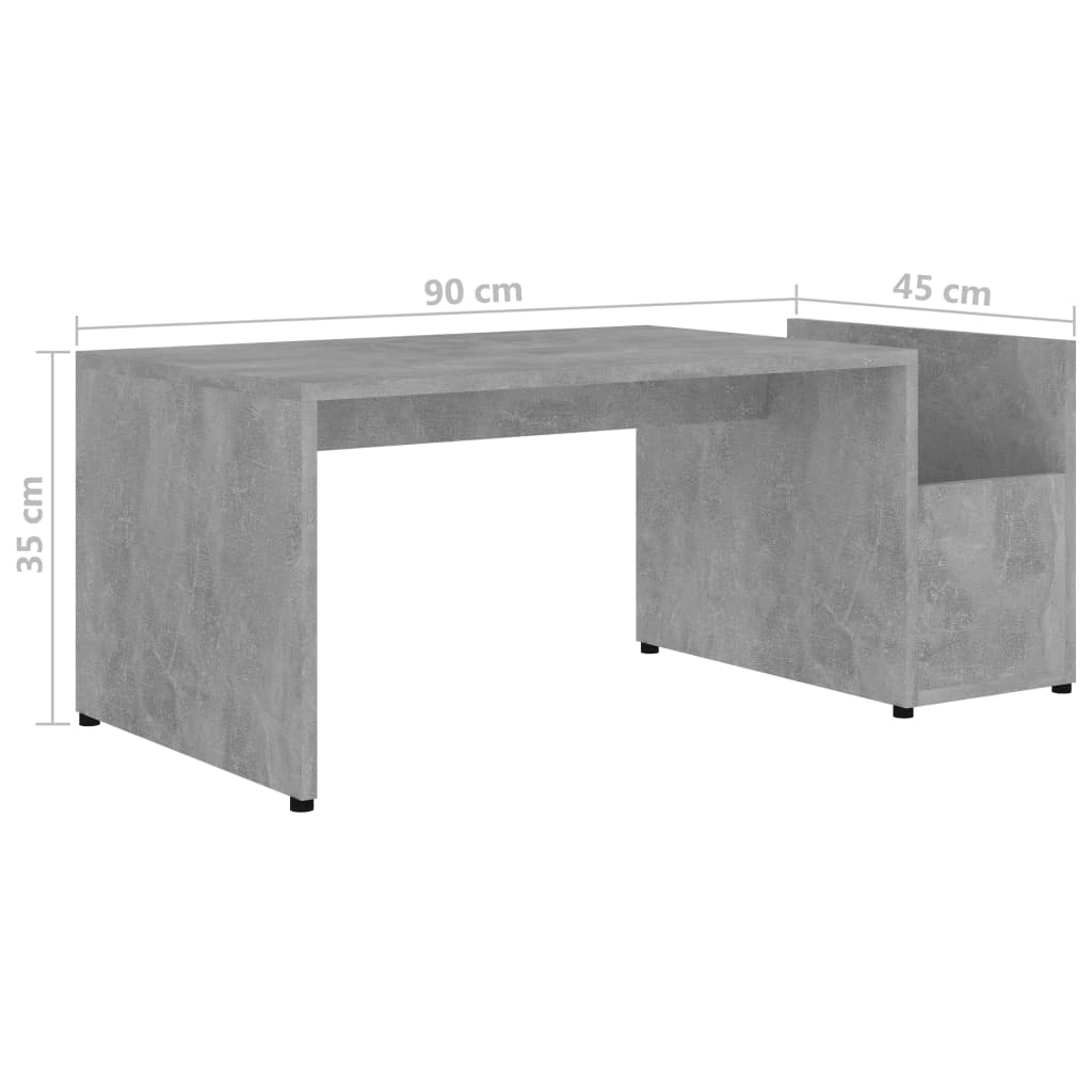 Couchtisch Betongrau 90x45x35 cm Holzwerkstoff