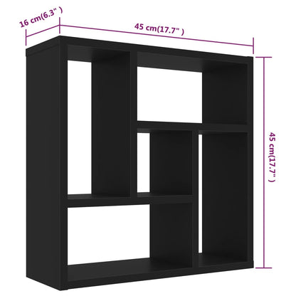 Wandregal Schwarz 45,1x16x45,1 cm Holzwerkstoff