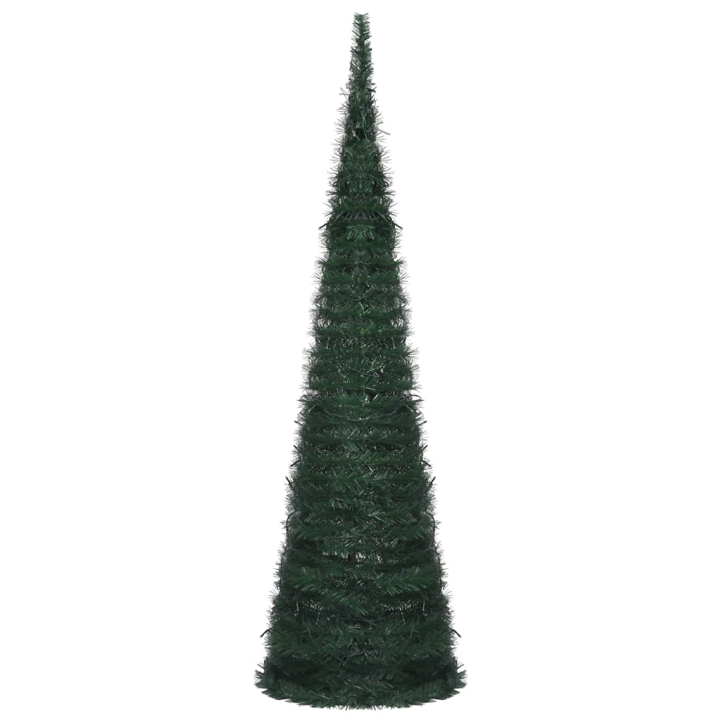 Künstlicher Pop-Up-Weihnachtsbaum mit Beleuchtung Grün 150 cm