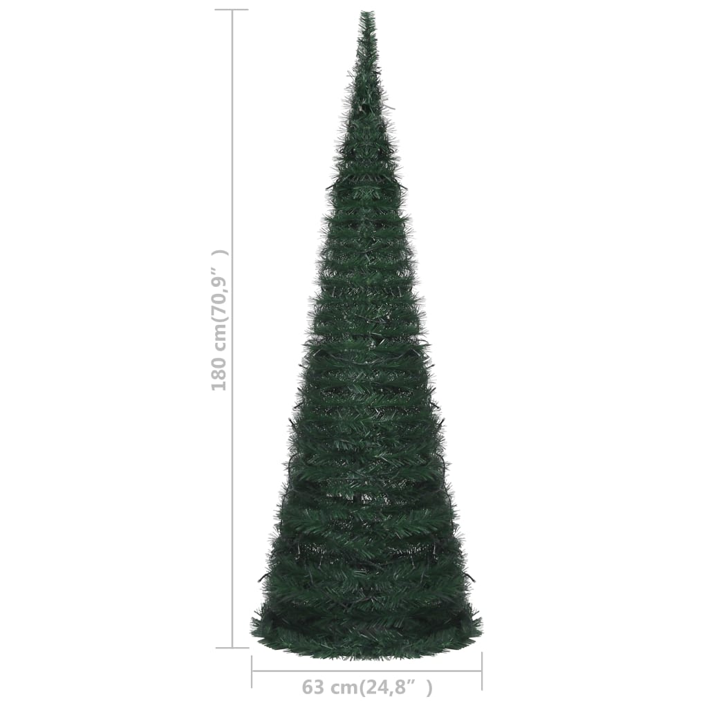 Künstlicher Pop-Up-Weihnachtsbaum mit Beleuchtung Grün 180 cm