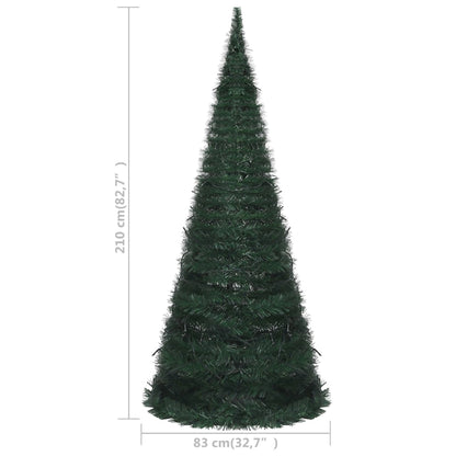 Künstlicher Pop-Up-Weihnachtsbaum mit Beleuchtung Grün 210 cm