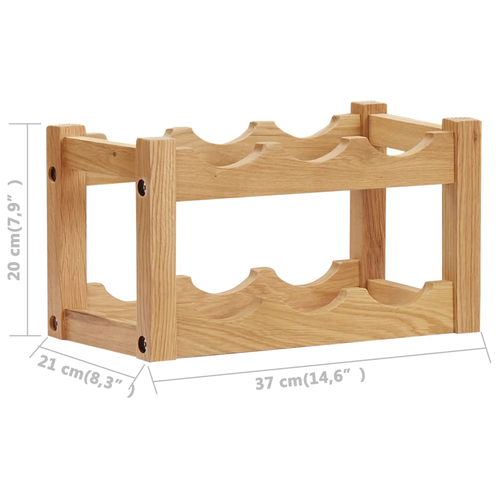 Weinregal für 6 Flaschen 37 x 21 x 21 cm Eiche Massivholz