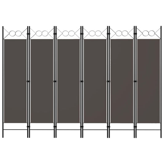 6-tlg. Raumteiler Anthrazit 240 x 180 cm