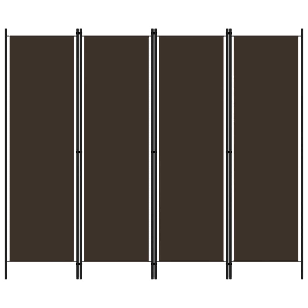 4-tlg. Raumteiler Braun 200x180 cm