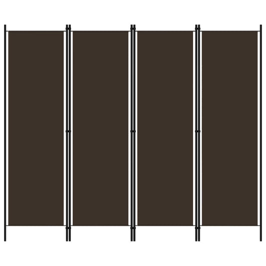 4-tlg. Raumteiler Braun 200x180 cm