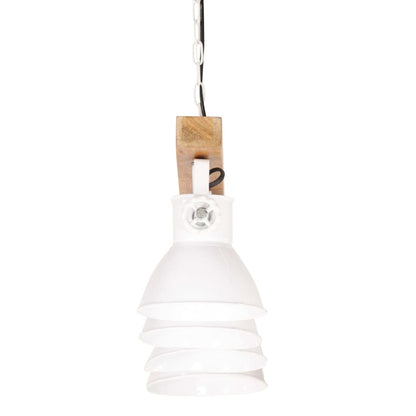 Deckenlampe Industriestil Weiß E27 Mangoholz