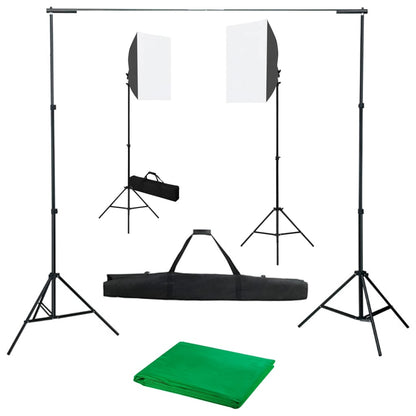 Fotostudio-Set mit Softboxen und Hintergrundsystem