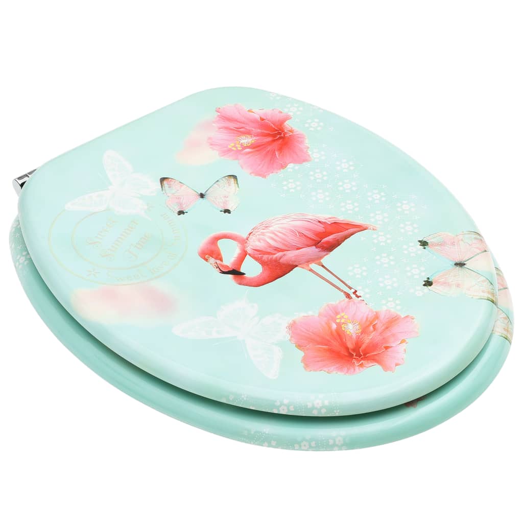 Toilettensitz mit Deckel MDF Flamingo-Design