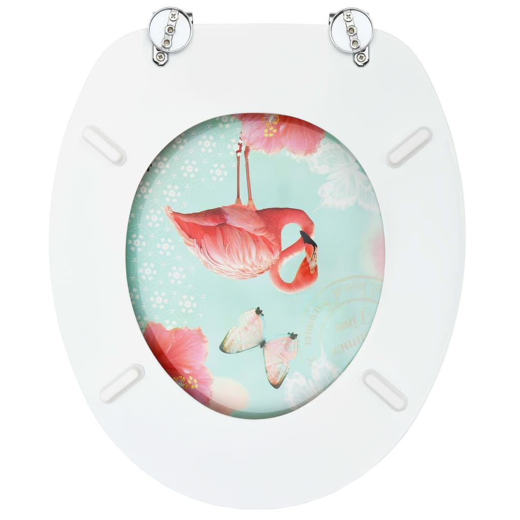 Toilettensitz mit Deckel MDF Flamingo-Design