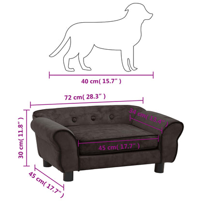 Hundesofa Braun 72x45x30 cm Plüsch