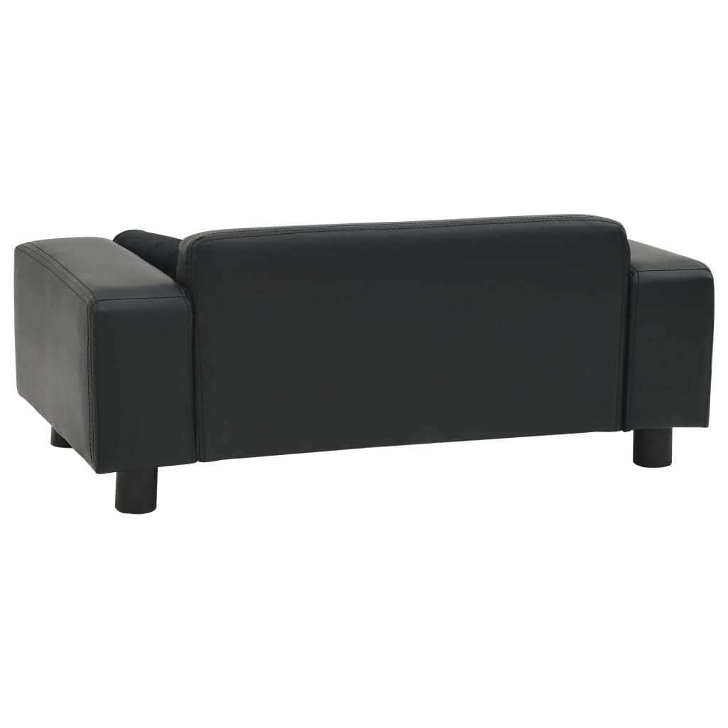 Hundesofa Schwarz 81x43x31 cm Plüsch und Kunstleder