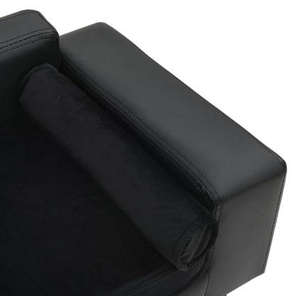 Hundesofa Schwarz 81x43x31 cm Plüsch und Kunstleder