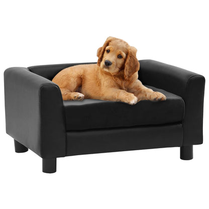 Hundesofa Schwarz 60x43x30 cm Plüsch und Kunstleder